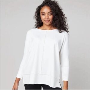 NWOT SPANX Women’s Perfect Length Top Dolman 3/4 Sleeve Sweatshirt Powder SIZE L